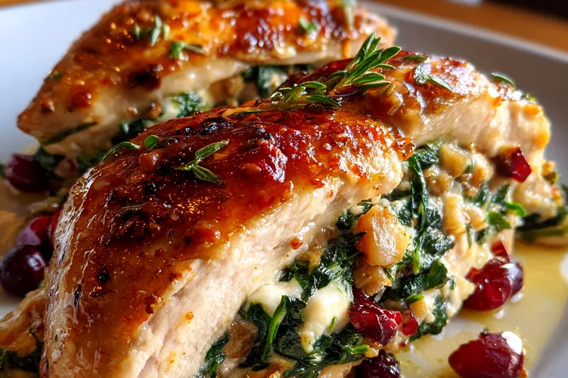 Fresh ingredients for Cranberry Spinach Brie Chicken