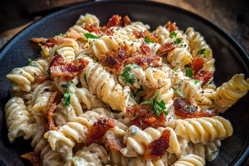 Cooking process for Creamy Bacon Pasta Salad