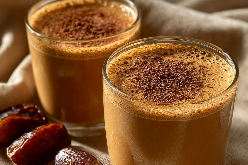Fresh ingredients for Creamy Date Coffee Smoothie