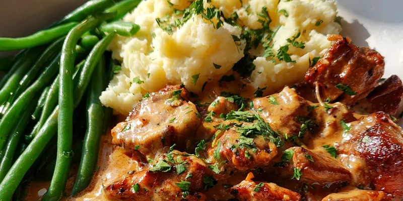 Delicious Creamy Garlic Chicken Delight served on a plate