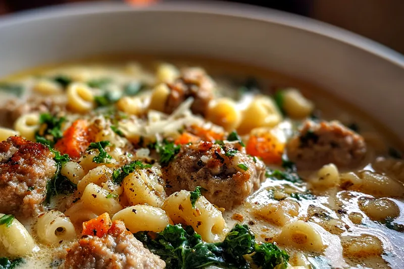 Cooking Creamy Parmesan Sausage Ditalini Soup