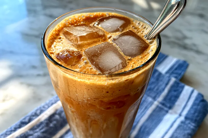 A step-by-step process of making the creamy rum cocktail.