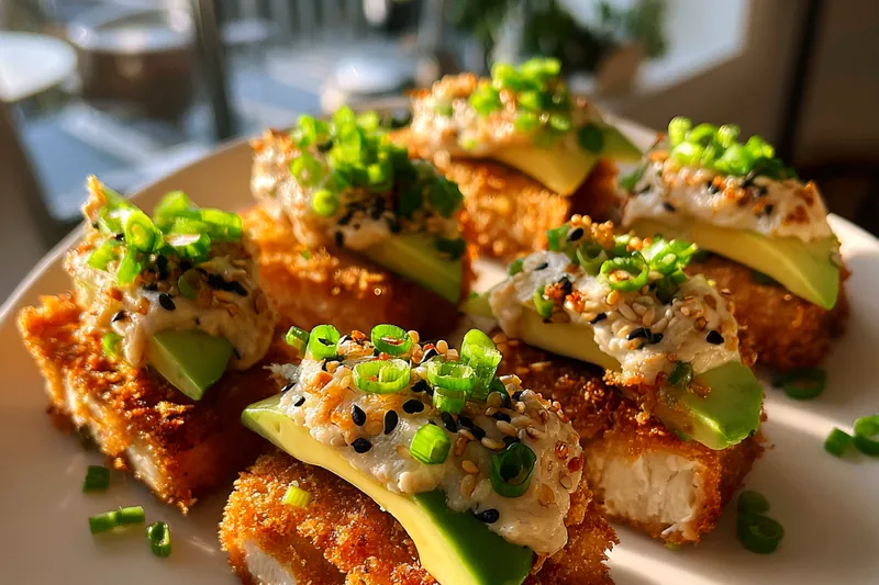 Cooking process for Crispy Avocado Salmon Bites