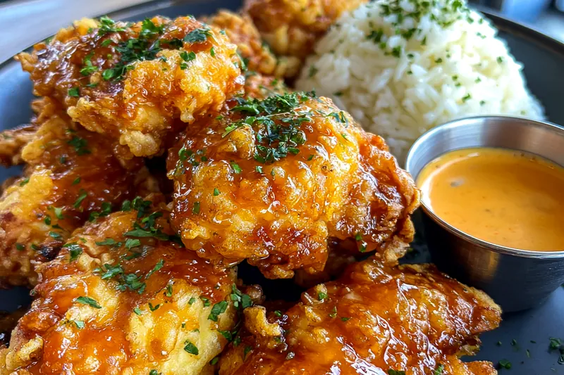 Fresh ingredients for Crispy Bang Bang Chicken