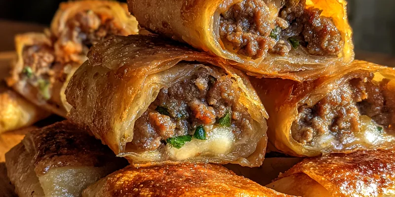 Crispy Beef Cheese Rolls