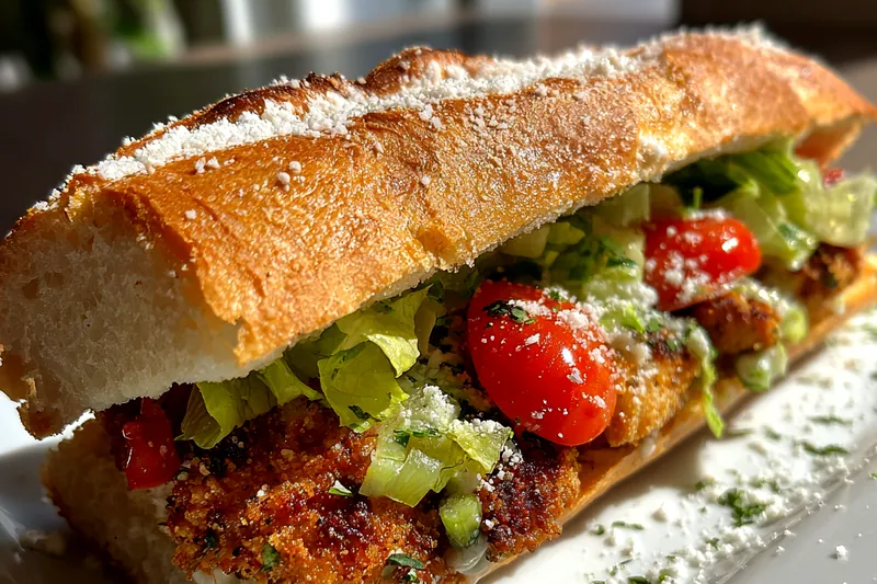 Cooking process for Crispy Chicken Caesar Sandwich