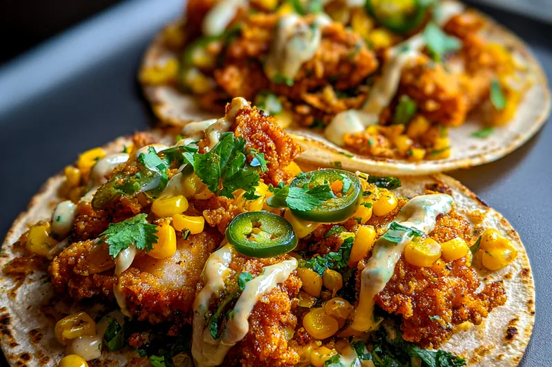 Cooking process for Crispy Chicken Tacos