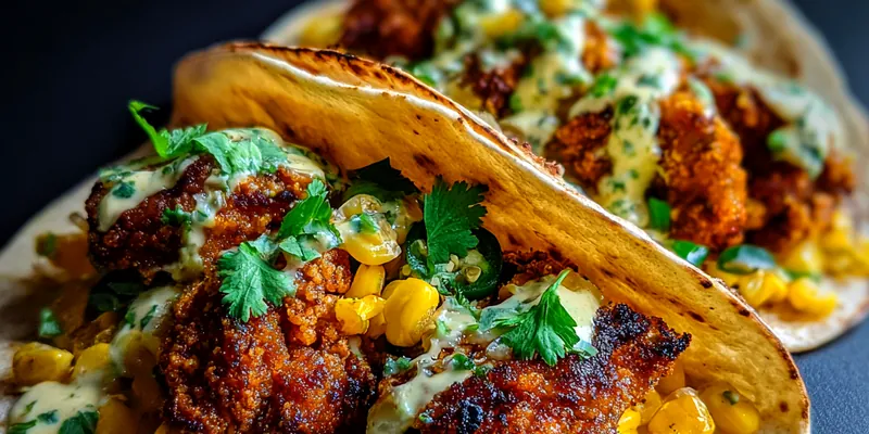 Delicious Crispy Chicken Tacos served on a plate