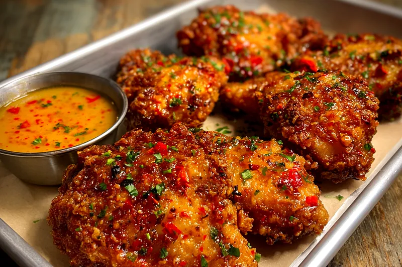 Fresh ingredients for Crispy Fried Chicken