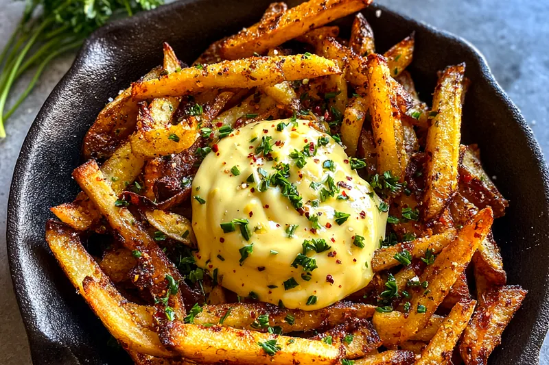 Cooking process for Crispy Garlic Fries Delight