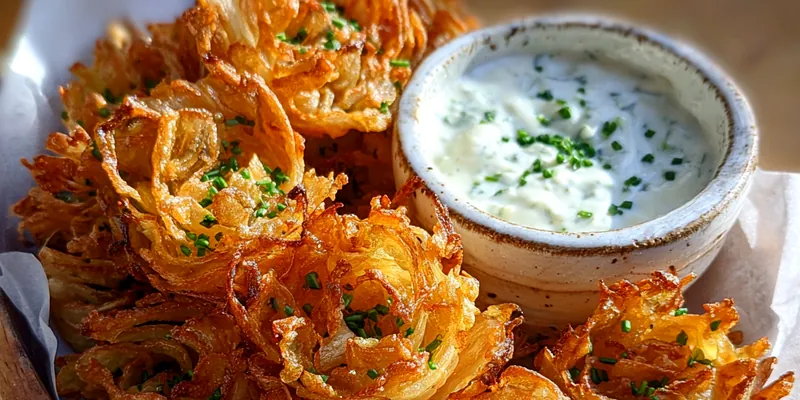 Crispy Onion Bites with Herb Dip