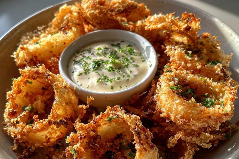 Fresh ingredients for Crispy Onion Chips