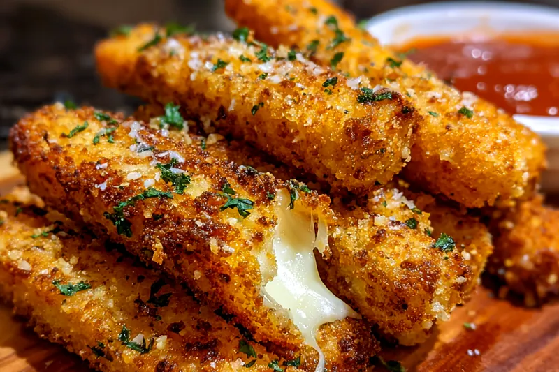 Cooking process for Crunchy Mozzarella Sticks Delight