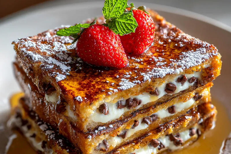 Cooking process for Decadent Chocolate Chip Toast