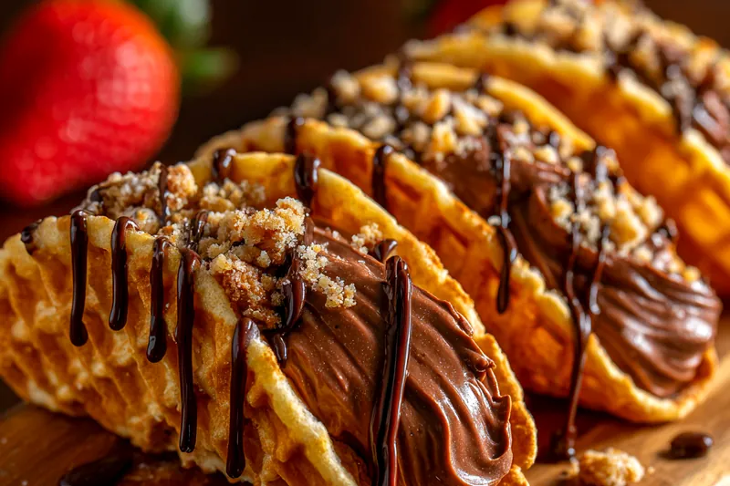 Cooking process for Decadent Chocolate Taco Delights