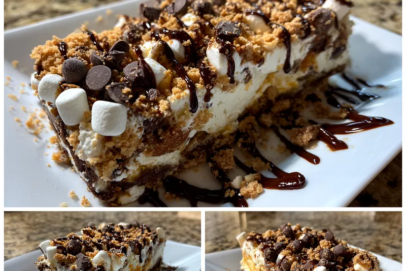 Cooking process for Decadent S'mores Dessert