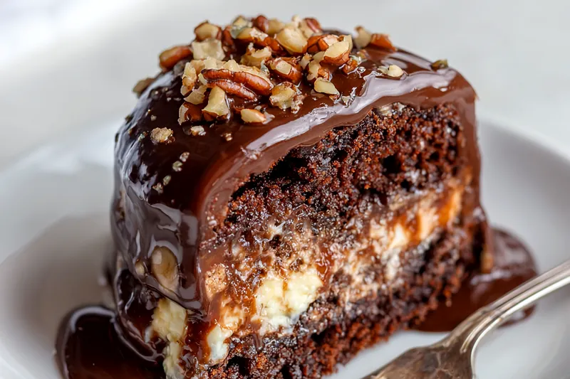 Baking Earthquake Cake in the oven with delicious aroma