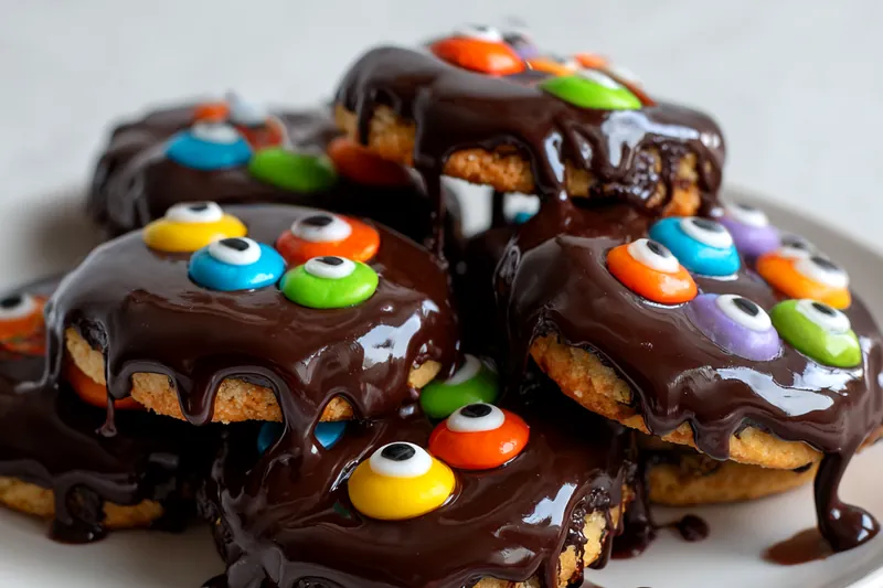 An array of ingredients for Halloween monster cookies