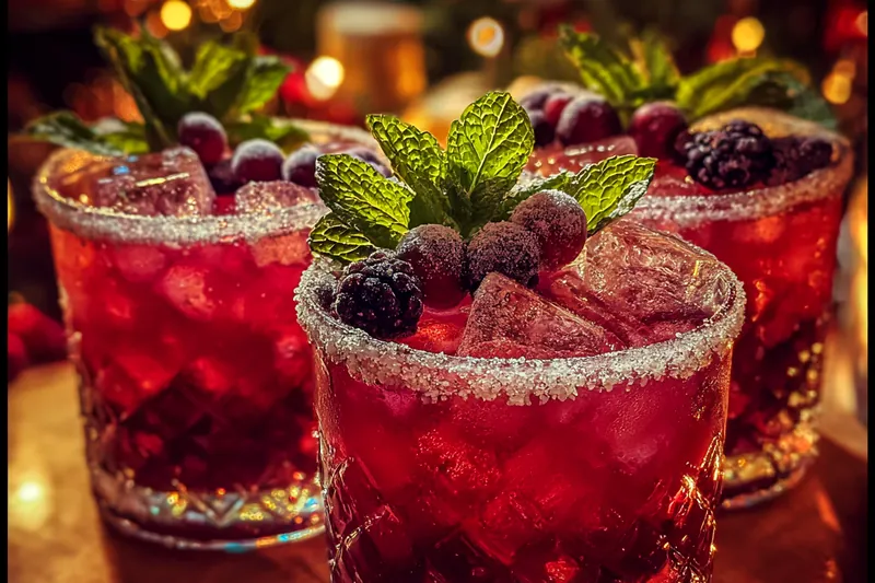 Fresh berries and mint leaves ready for the Festive Berry Mint Refresher.