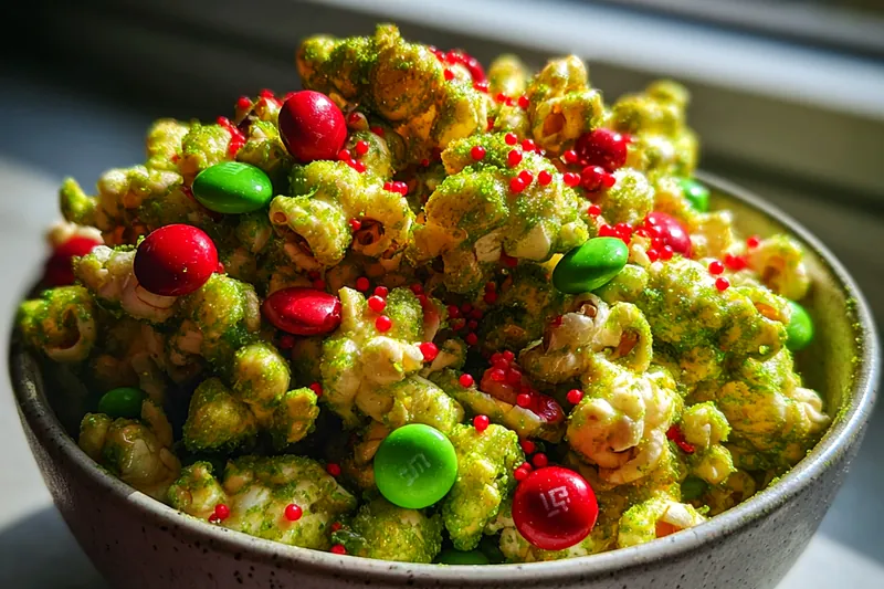 Cooking process for Festive Candy Popcorn Mix