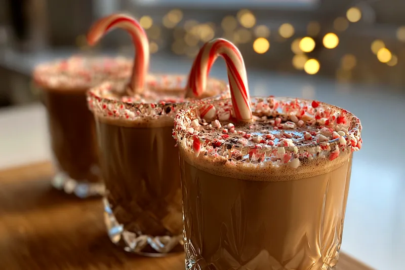 Fresh ingredients for Festive Chocolate Peppermint Drink