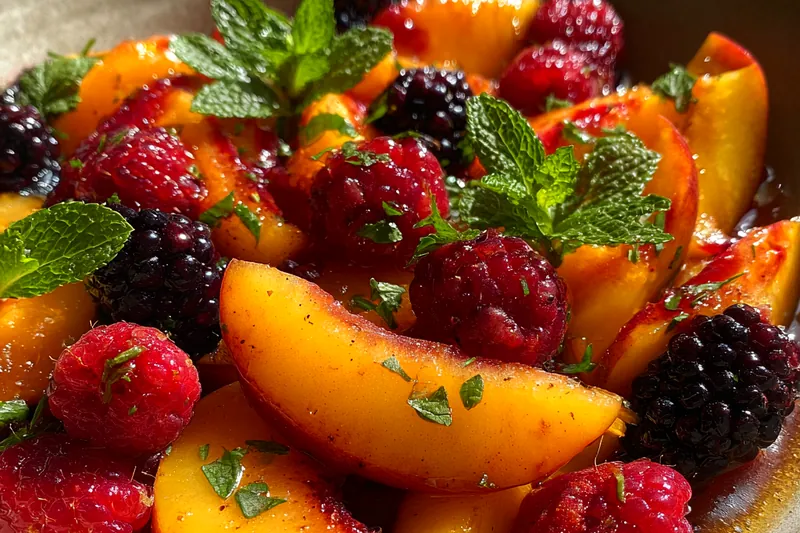 Fresh ingredients for Fresh Summer Peach Salad
