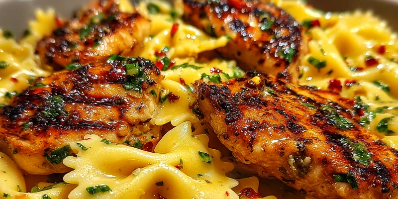 Delicious Garlic Butter Chicken Pasta served on a plate