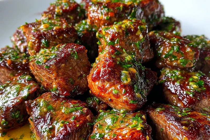 Cooking process for Garlic Butter Steak Bites