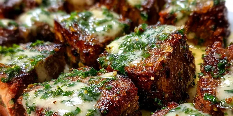 Delicious Garlic Butter Steak Bites served on a plate