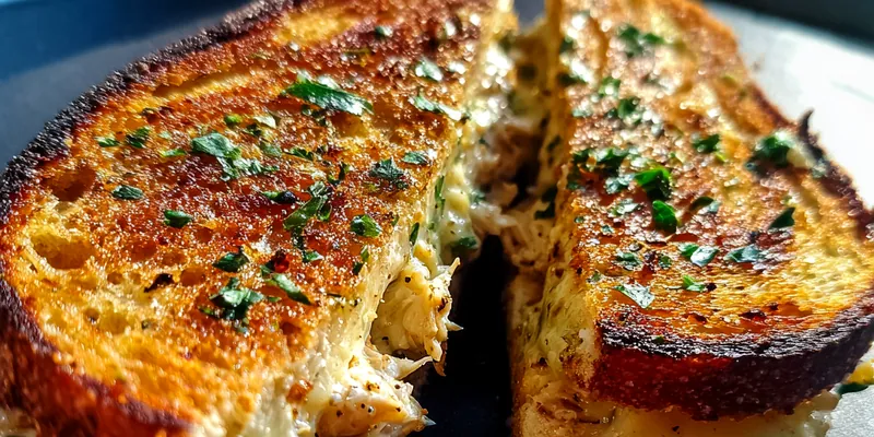 Delicious Garlic Chicken Melt served on a plate