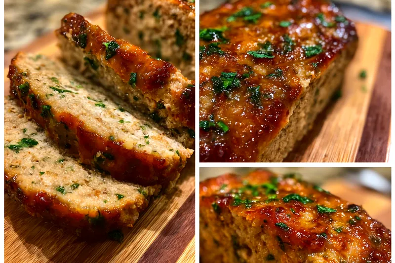 Fresh ingredients for Garlic Parmesan Chicken Loaf displayed on a kitchen counter.