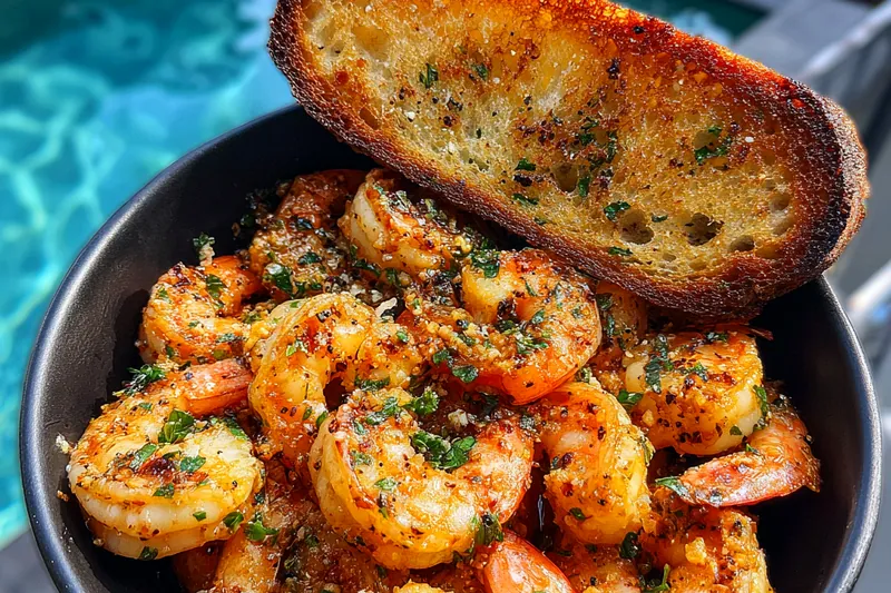Cooking process for Garlic Shrimp Scampi Delight