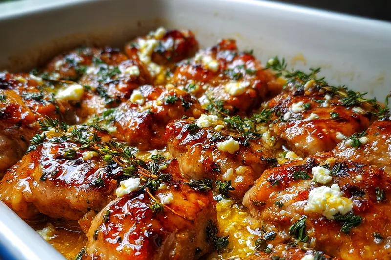 Fresh ingredients for Glazed Honey Feta Chicken