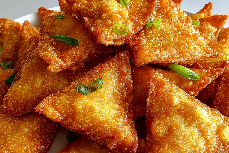 Cooking process for Golden Crispy Triangle Bites