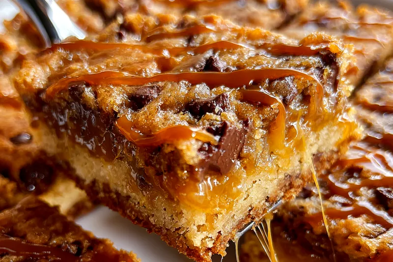 Cooking process for Gooey Chocolate Caramel Bars