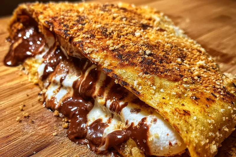 Cooking process for Delicious Chocolate Marshmallow Quesadilla