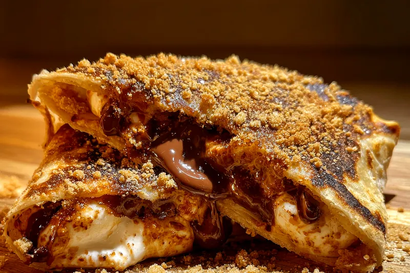 Fresh ingredients for Delicious Chocolate Marshmallow Quesadilla