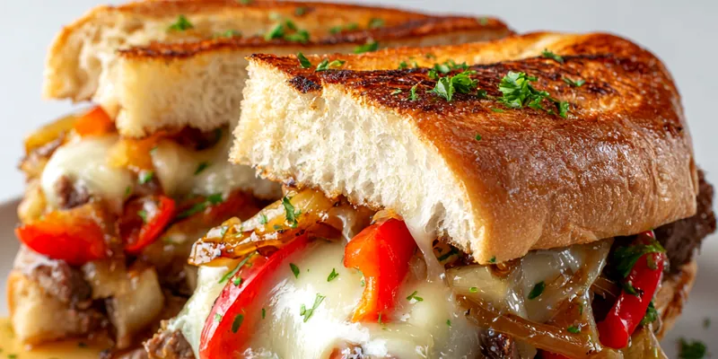 Delicious Philly Cheesesteak Sandwich
