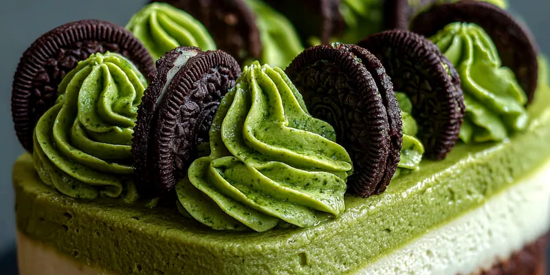 Green Velvet Oreo Cheesecake