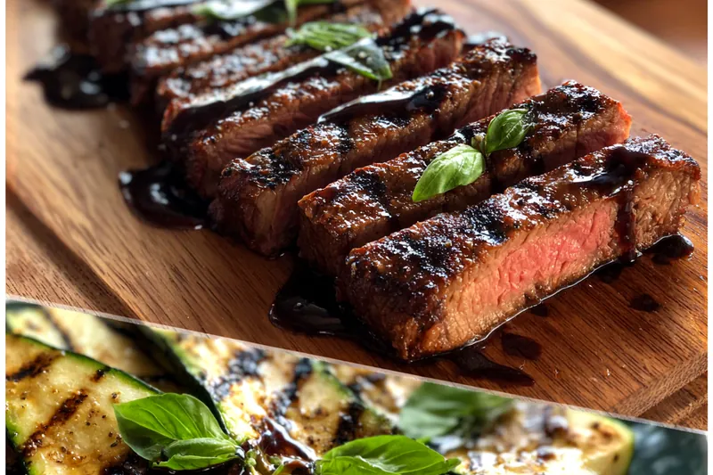 Fresh ingredients for Grilled Balsamic Flank Steak