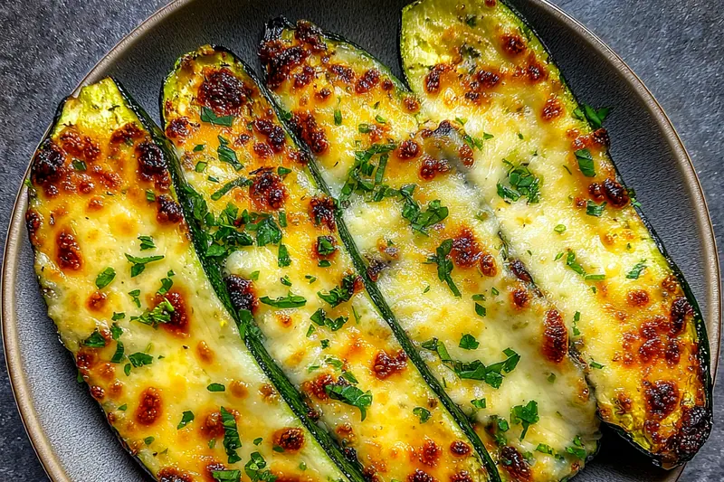 Cooking process for Grilled Cheesy Zucchini Slices