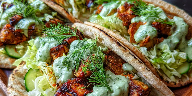 Delicious Grilled Chicken Pita Wraps served on a plate