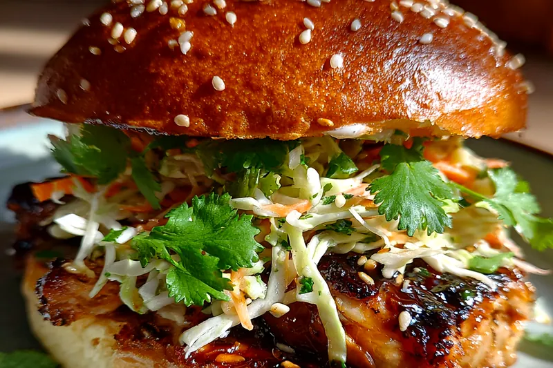 Fresh ingredients for Grilled Chicken Slaw Sandwich