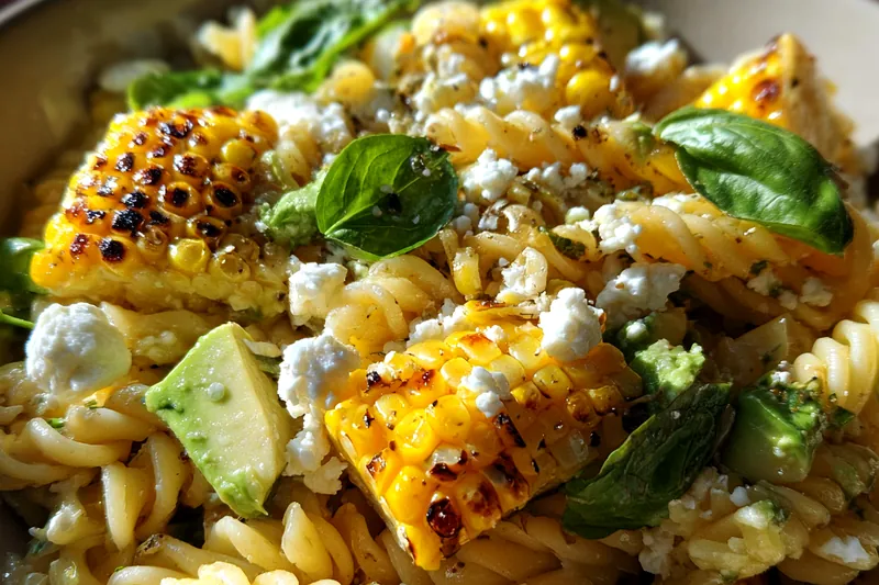 Cooking process for Grilled Corn Pasta Salad