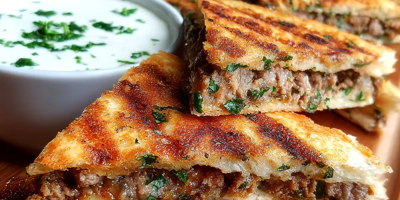Grilled Meat Stuffed Flatbreads