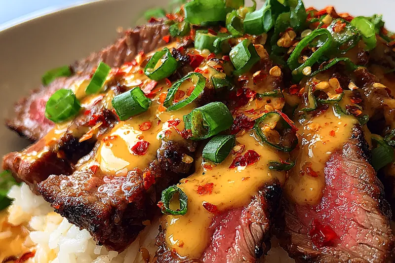 Cooking process for Grilled Steak with Spicy Sauce