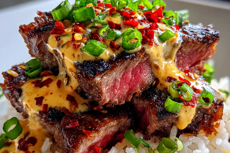 Fresh ingredients for Grilled Steak with Spicy Sauce