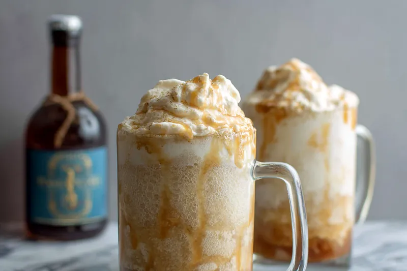Ingredients for Frozen Butterbeer displayed on a counter