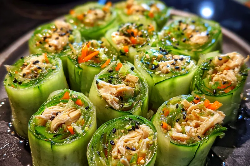 Cooking process for Healthy Cucumber Chicken Rolls