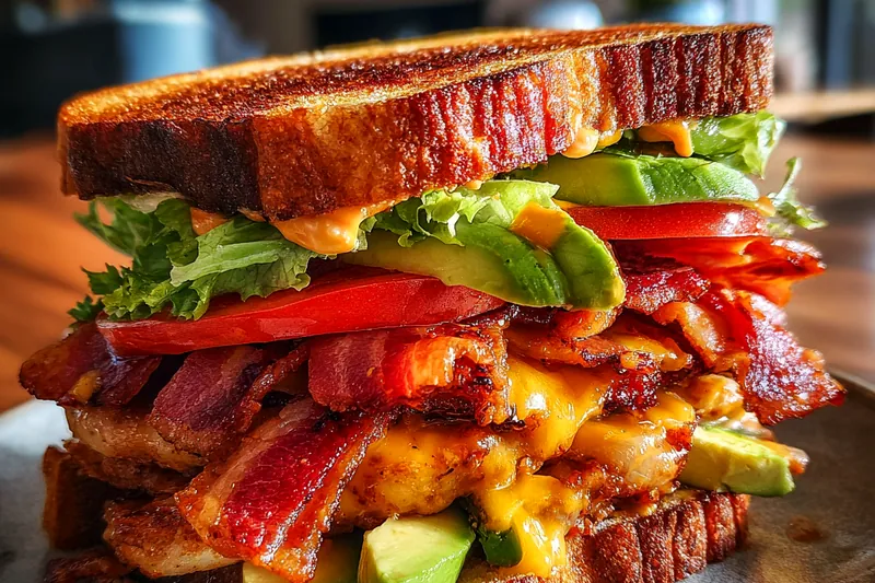 Cooking process for Hearty Club Sandwich